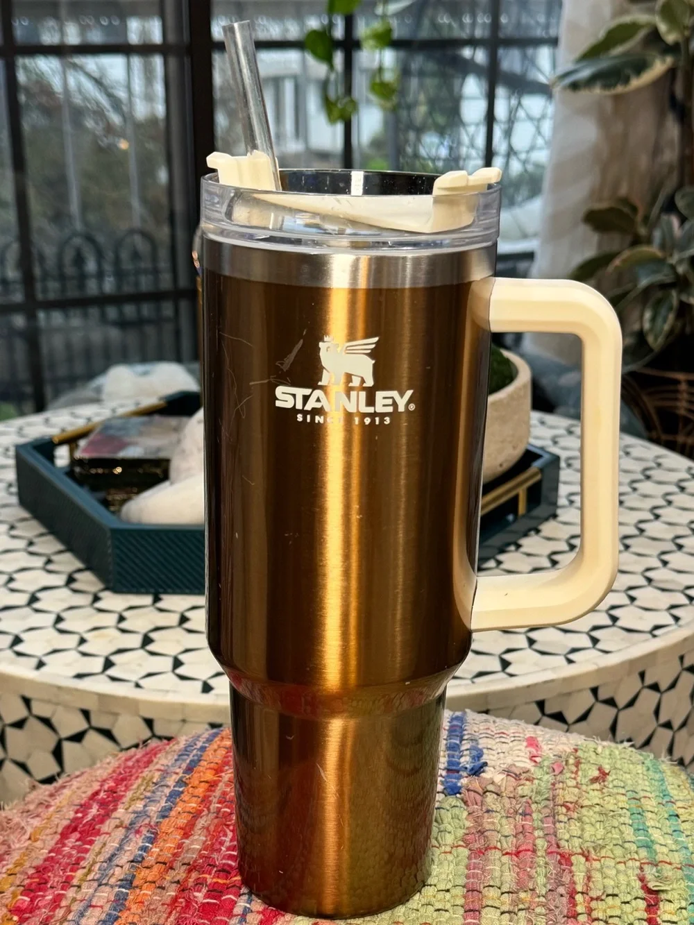 🥉Stanley Metallic GOLD/Bronze insulated Tumbler with Handle 40oz - Picture 2 of 9